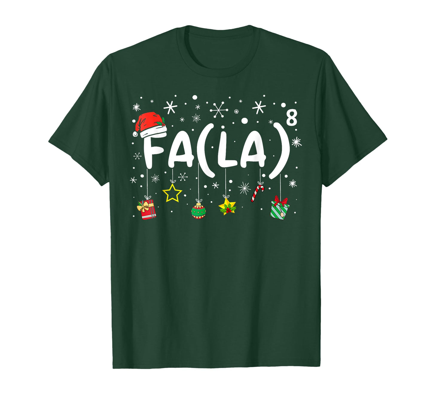 FA (LA)8 Funny Christmas Santa Fa La Math Teacher T-Shirt