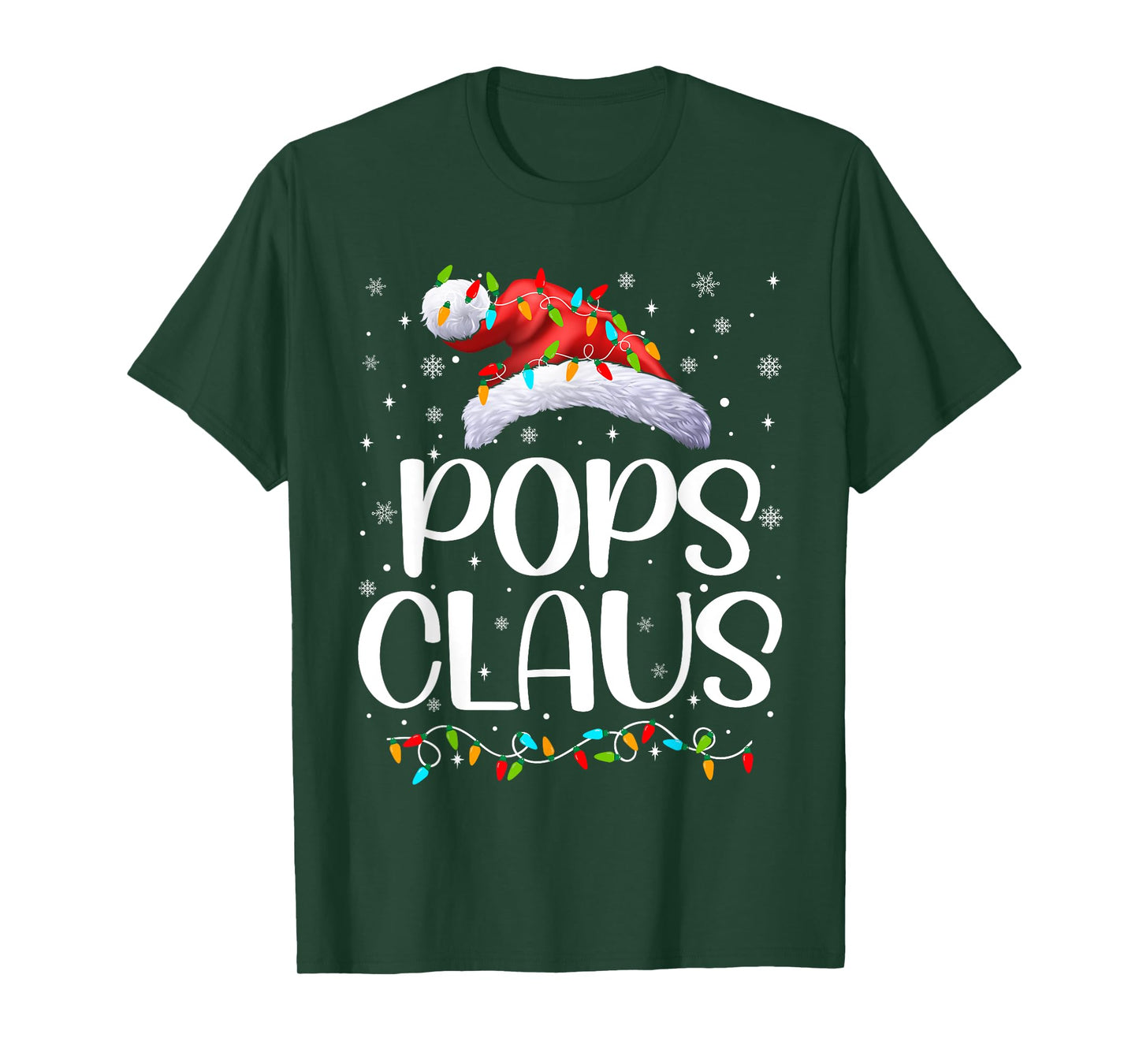 Pops Claus Xmas Lights Christmas Pajama Matching Family T-Shirt