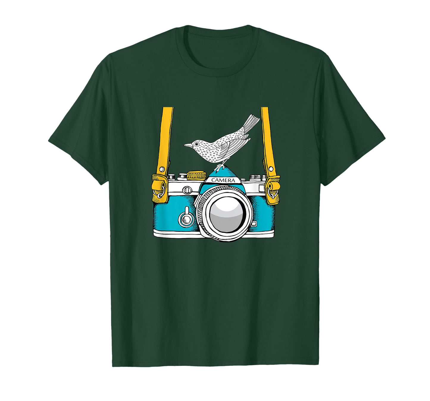 Bird on a Vintage Camera a Bird Photographer T-Shirt