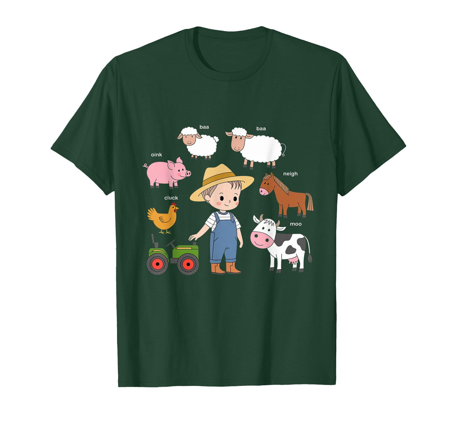 Farm Animals Sounds Oink Baa Neigh Cluck Moo Toddler Farmer T-Shirt