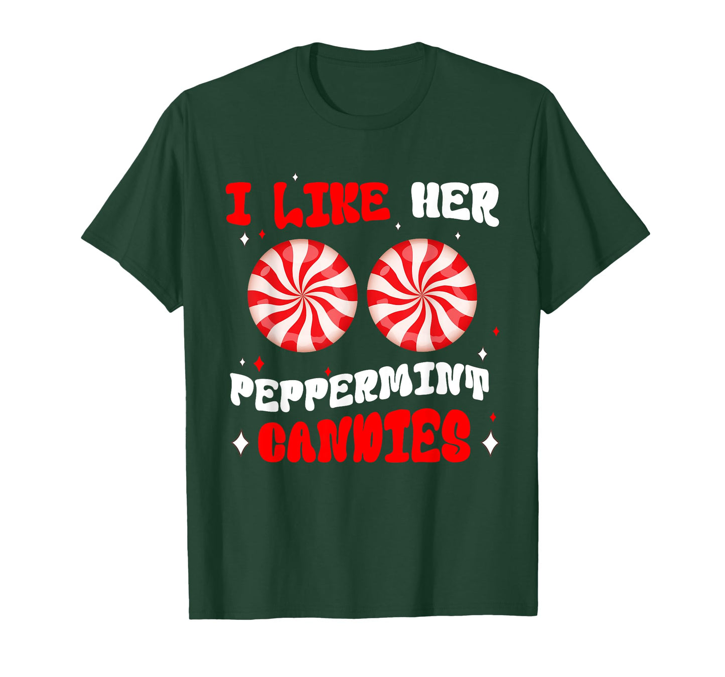 Couples Matching Christmas I Like Her Peppermint Candies T-Shirt