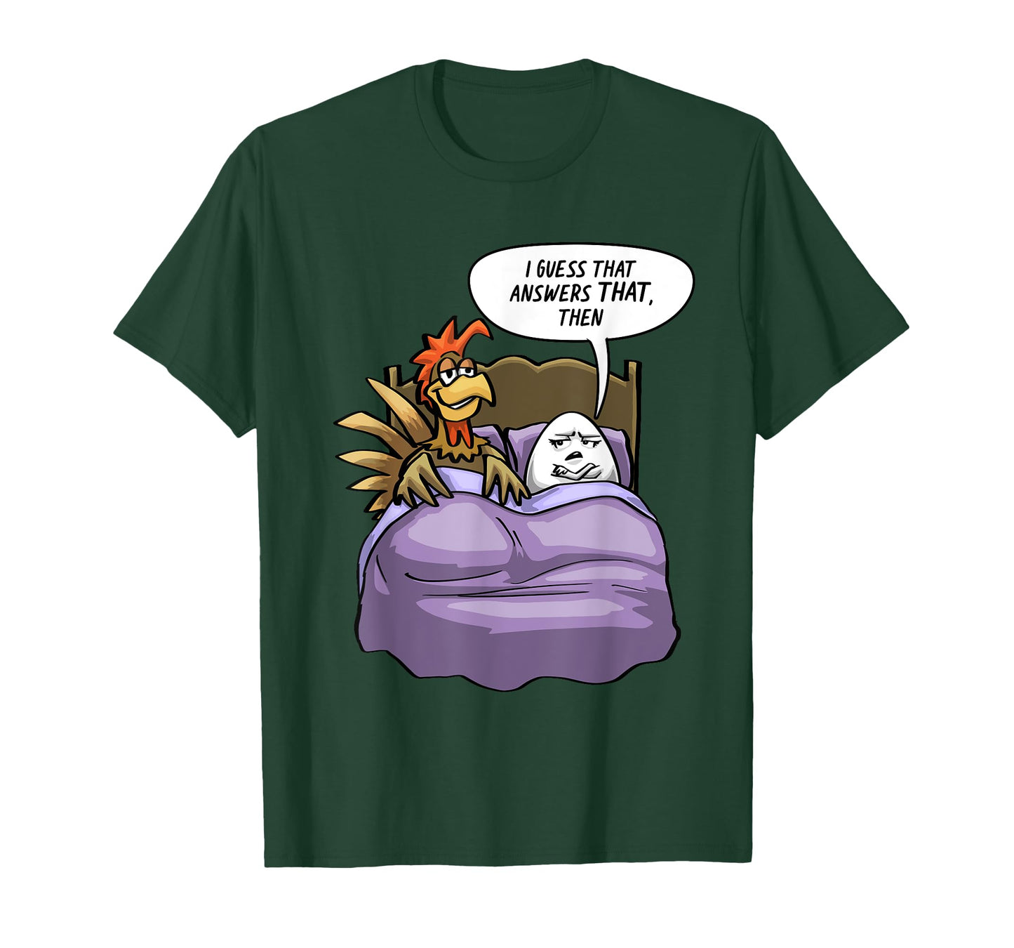 Funny Chicken Egg Chicken Came First Humor Joke Bird T-Shirt