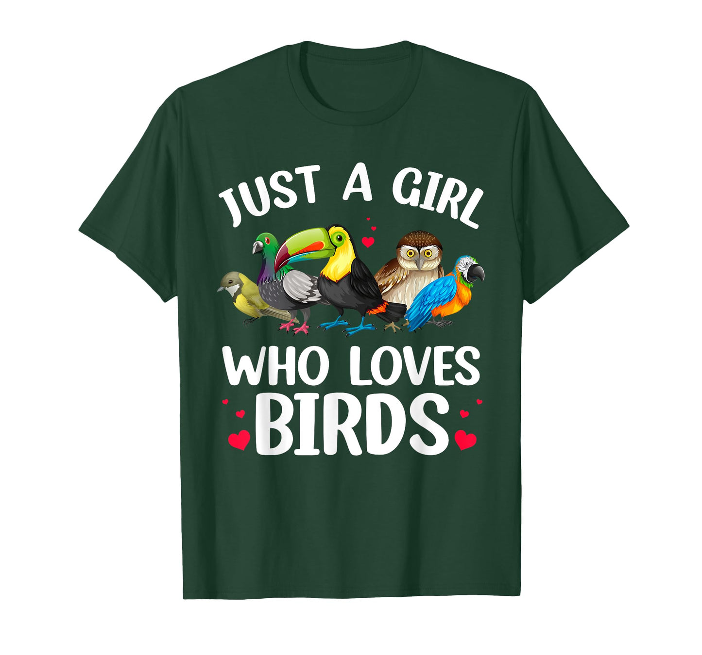 Funny Bird Lover Art For Girls Women Kids Bird Animal Lovers T-Shirt
