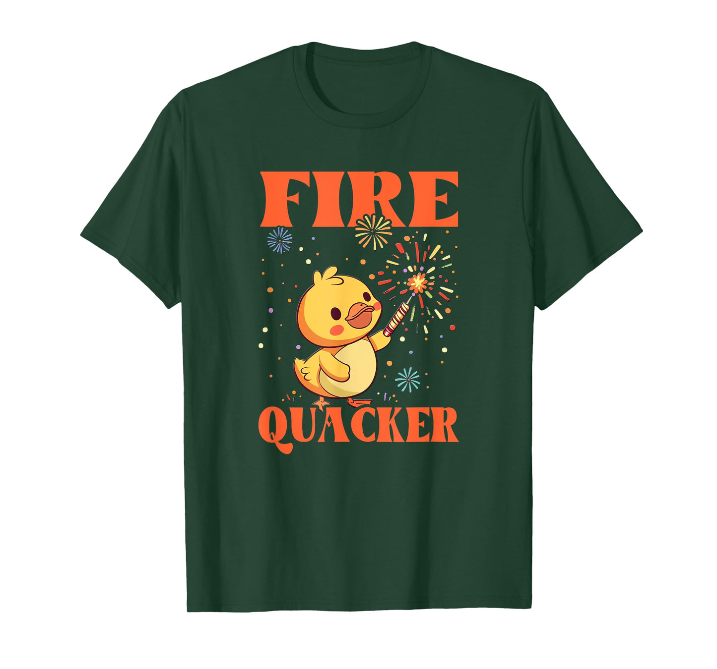Funny Fireworks with Goose Duck - Fire Quacker T-Shirt