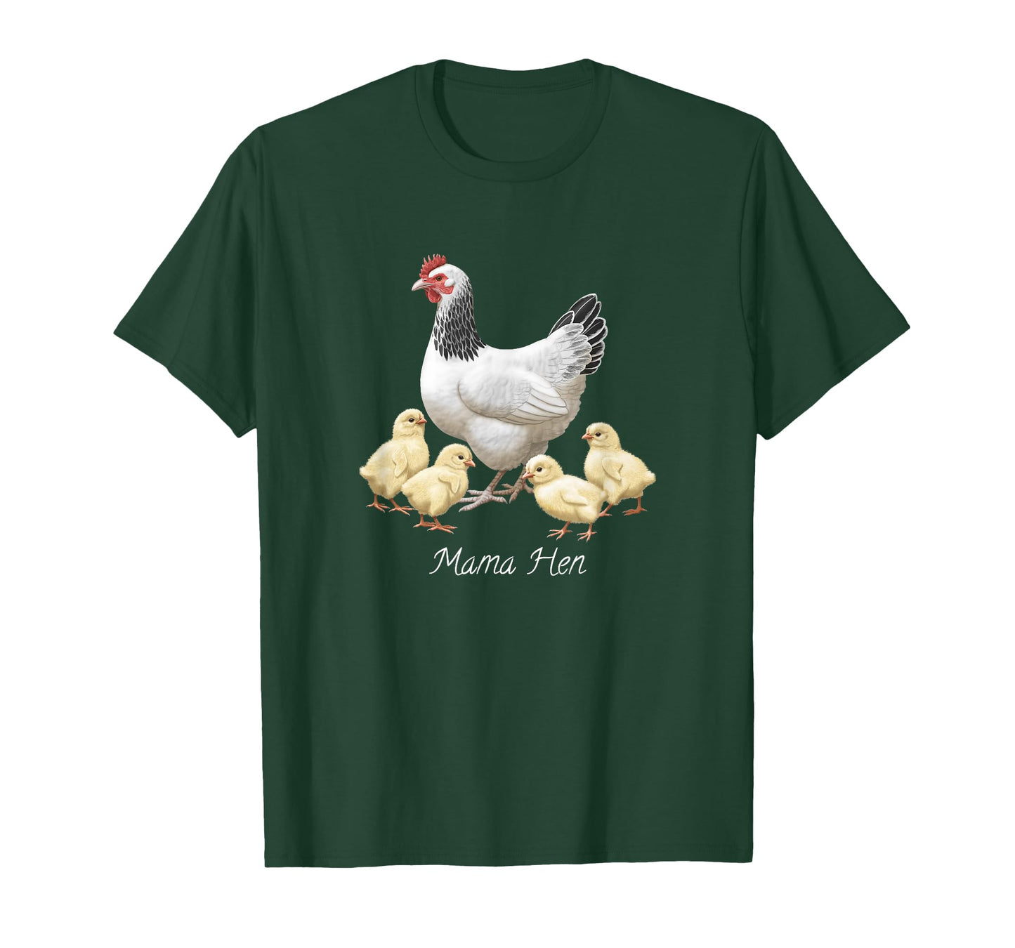 Mama Hen Sussex Chicken and 4 Baby Chicks T-Shirt