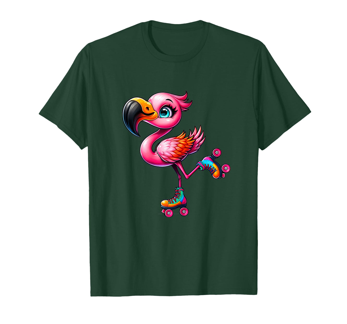 Flamingo Roller Skates Funny Roller Skates Design for Girls T-Shirt