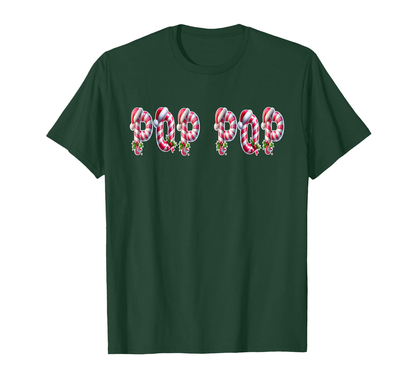 Candy Cane Christmas Grandpa Pop Pop Xmas Party T-Shirt