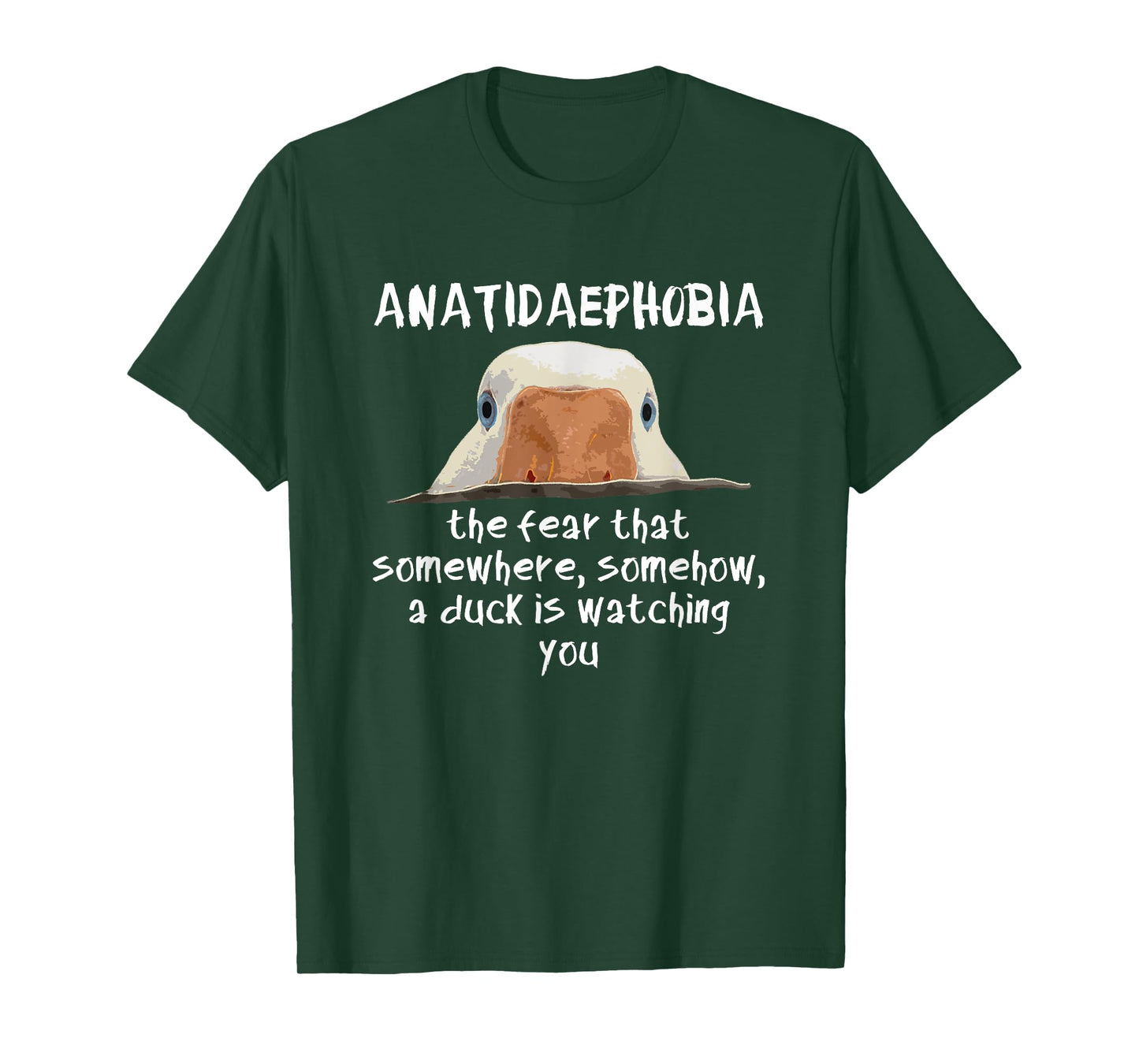 Swanky Bazaar Funny Duck Print Bird Quack Hunter Phobia Anatidaephobia T-Shirt