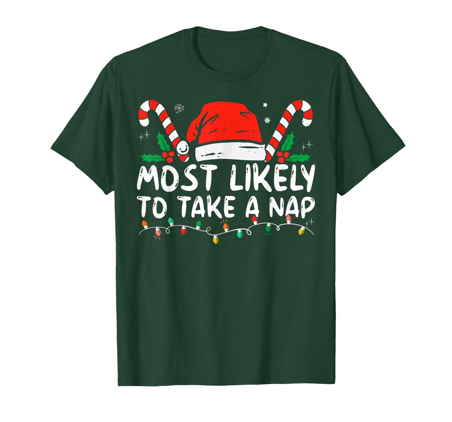 Most Likely To Take A Nap Family Matching Christmas Funny T-Shirt