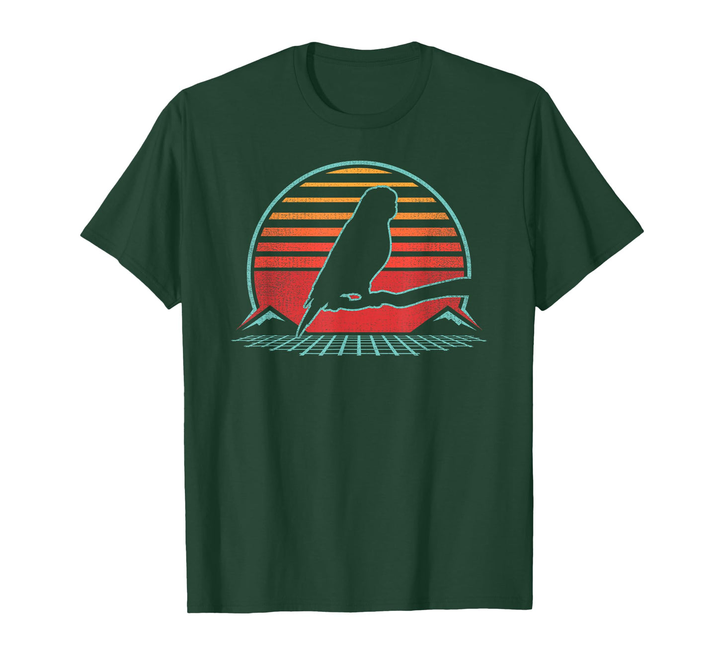 Budgie Budgerigar Pet Bird Retro Parakeet Vintage 80s Style T-Shirt