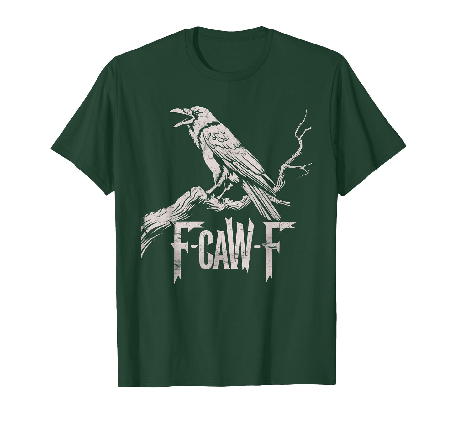F-Caw-F Black Crow Pun Funny Bird Cawing Grunge T-Shirt