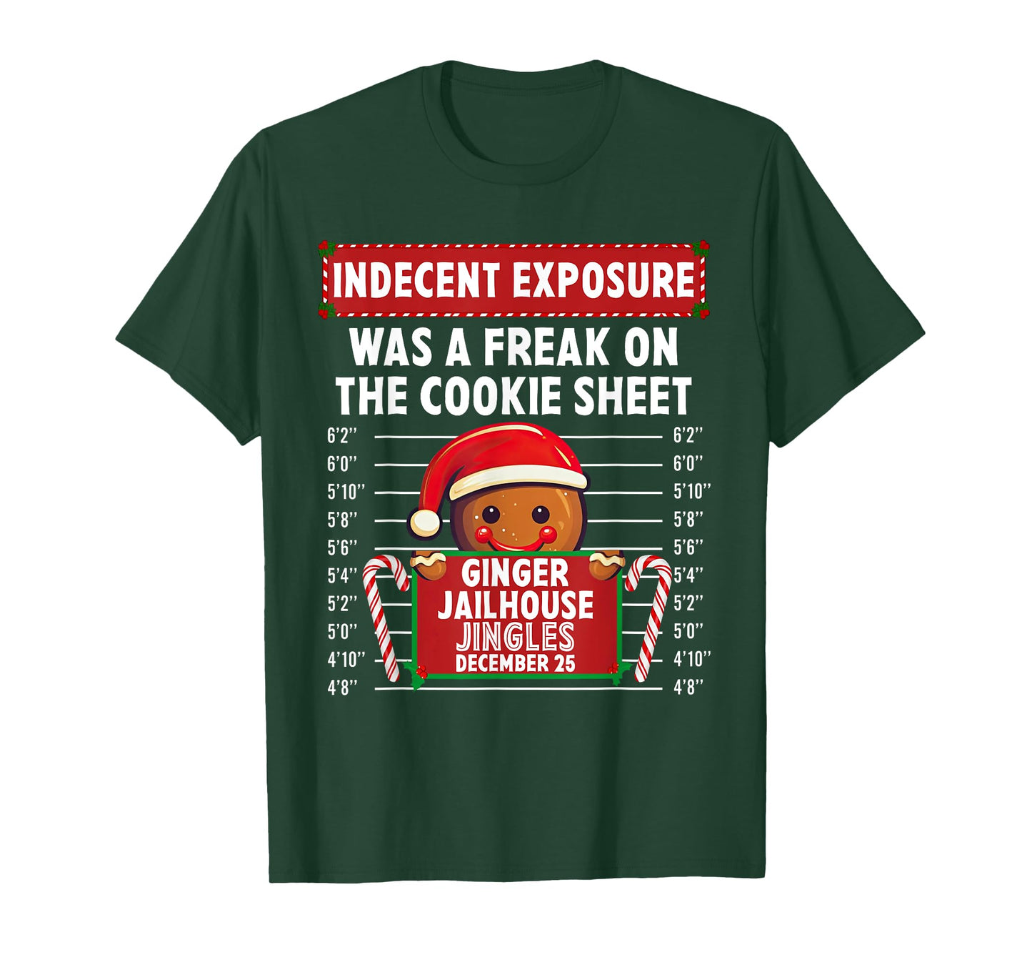 Indecent Exposure Ginger Jailhouse Christmas Gingerbread T-Shirt