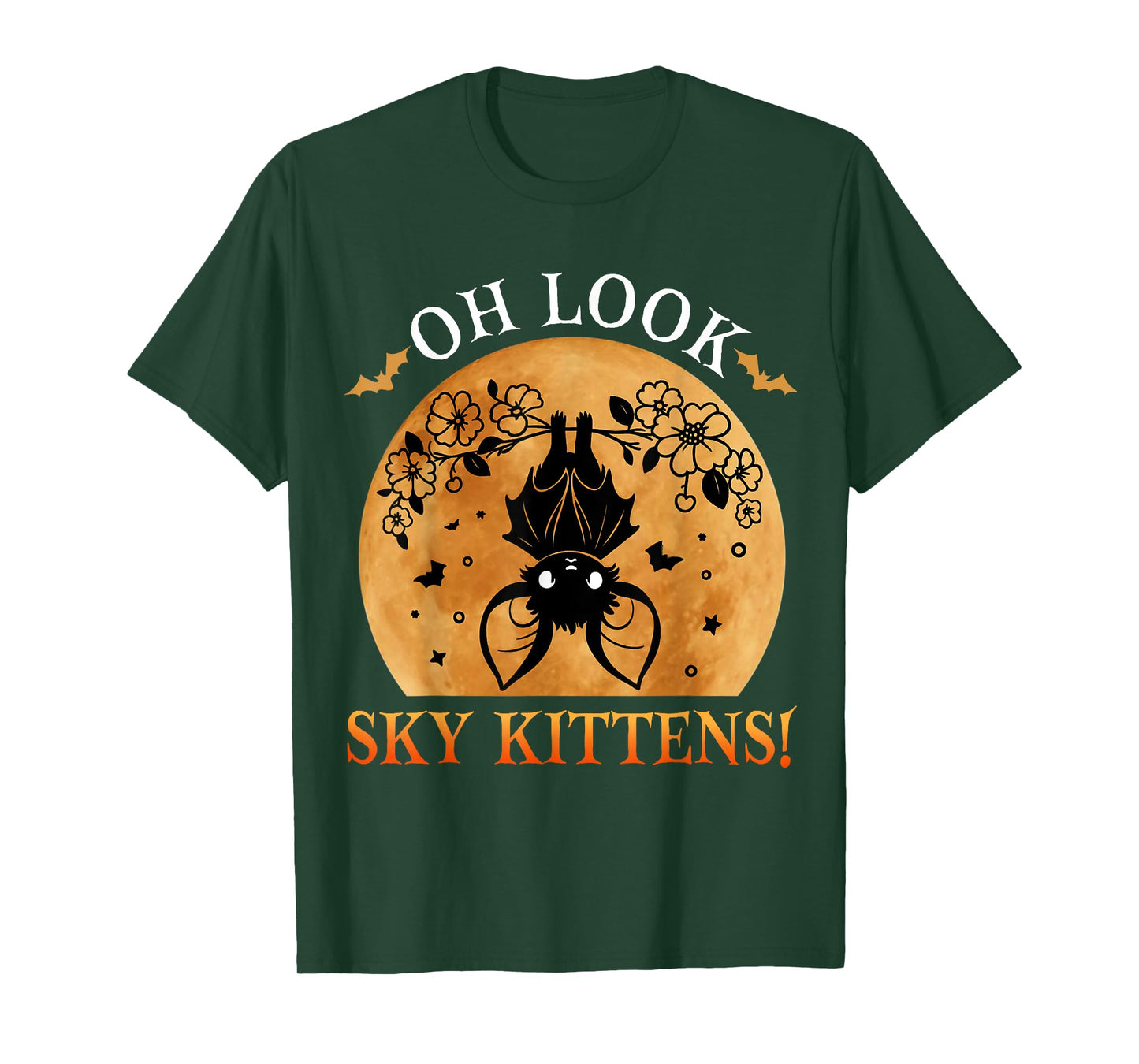 Oh Look Sky Kittens Funny Bat Lovers Halloween Costume Kids T-Shirt