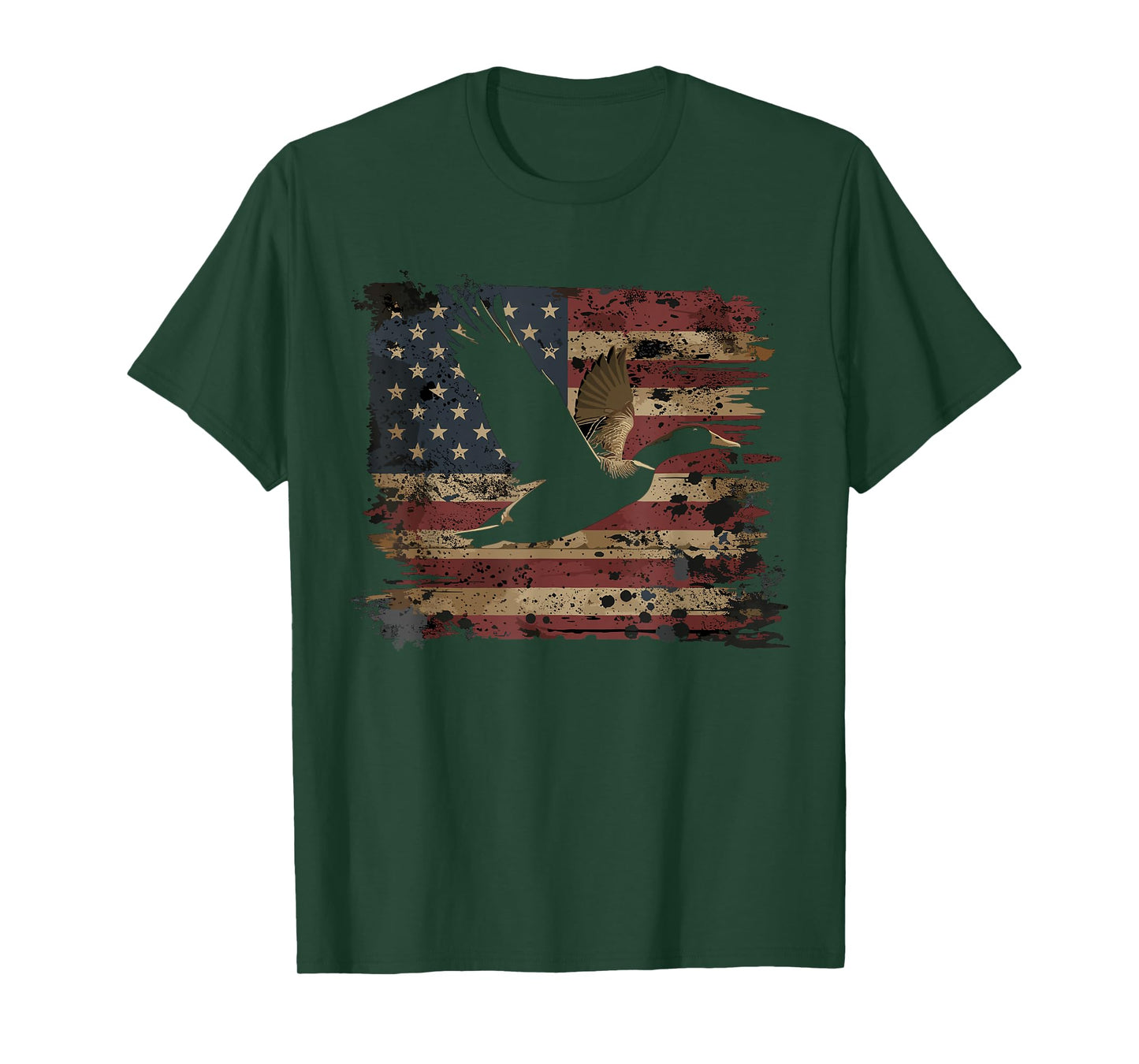 Duck Hunting 4th Of July USA American Flag T-Shirt