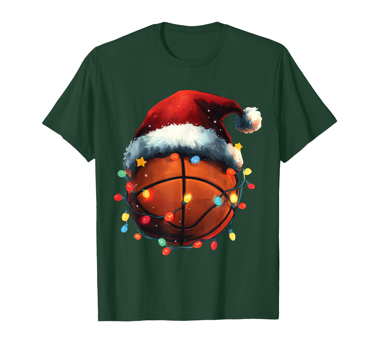 Basketball Player Xmas Santa Hat Basketball Funny Christmas T-Shirt