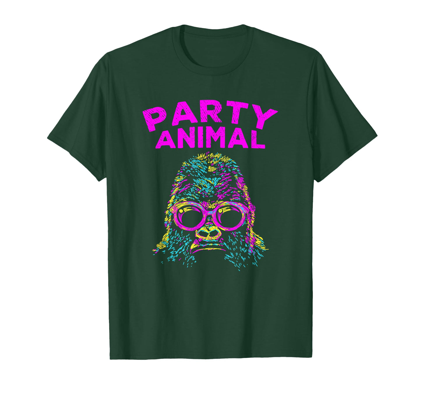 Cute Gorilla Party Animal Lover Colorful Monkey T-Shirt