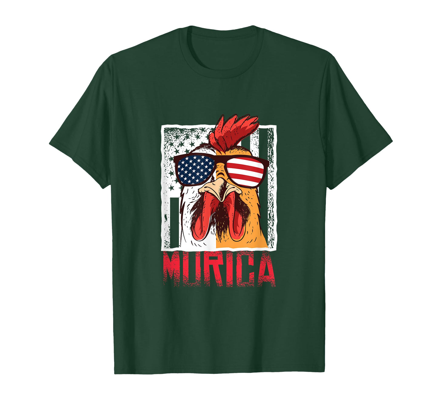 Merica Sunglasses Cock Funny Rooster Murica T-Shirt