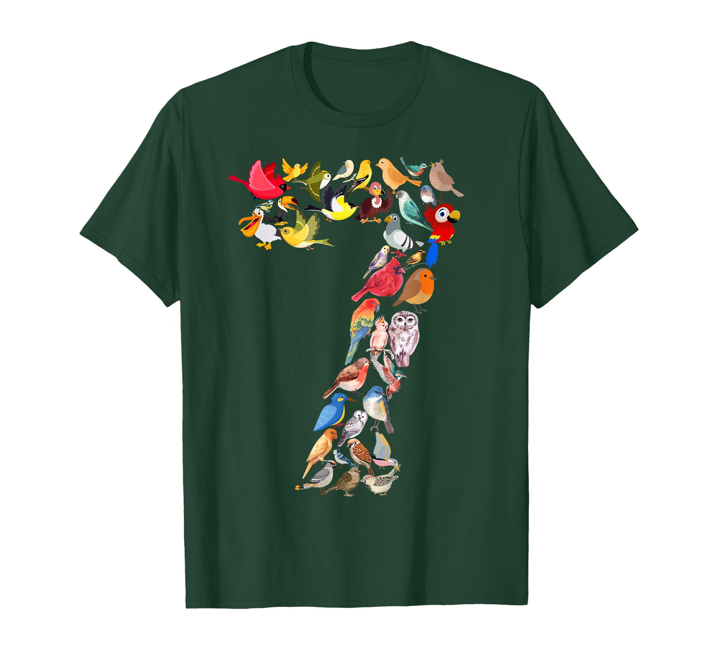 Kids 7th Birthday Birds Themed 7 Years Old Boys Bird Lover T-Shirt