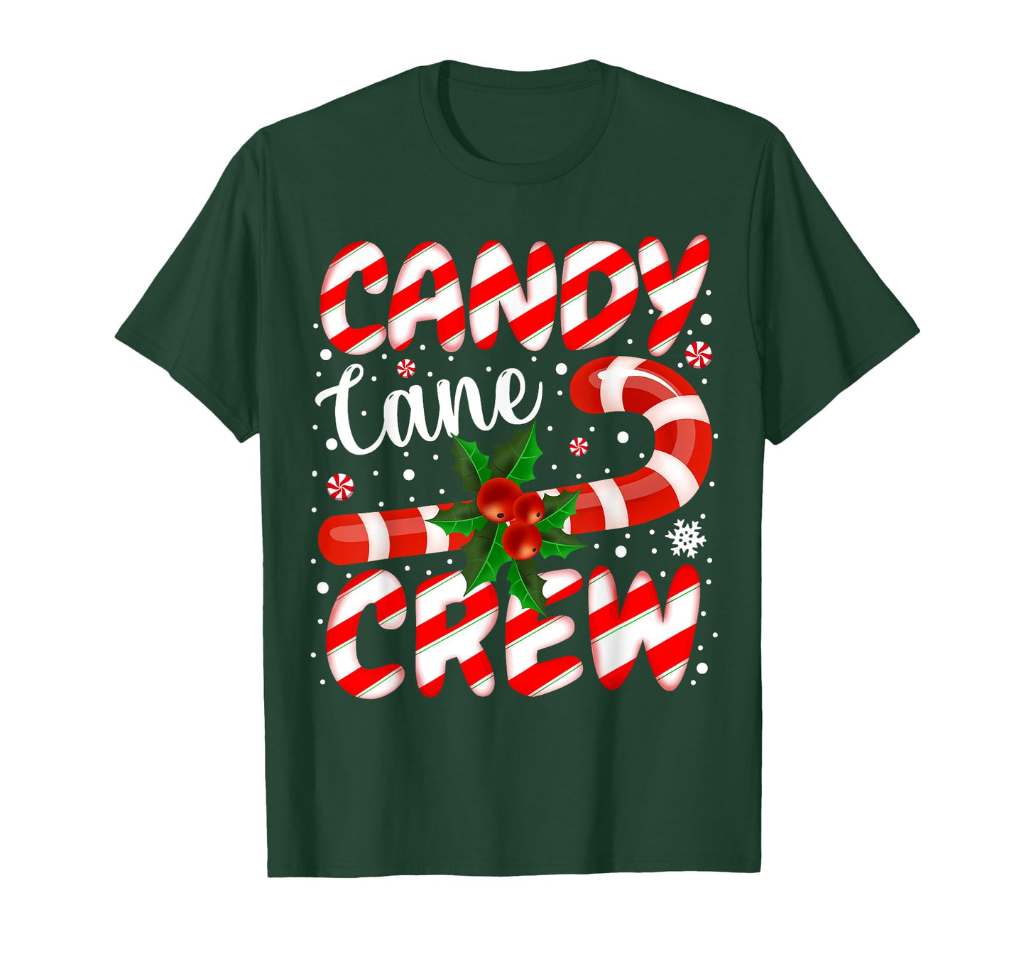 Candy Cane Crew Christmas Family Matching Xmas Pajamas T-Shirt