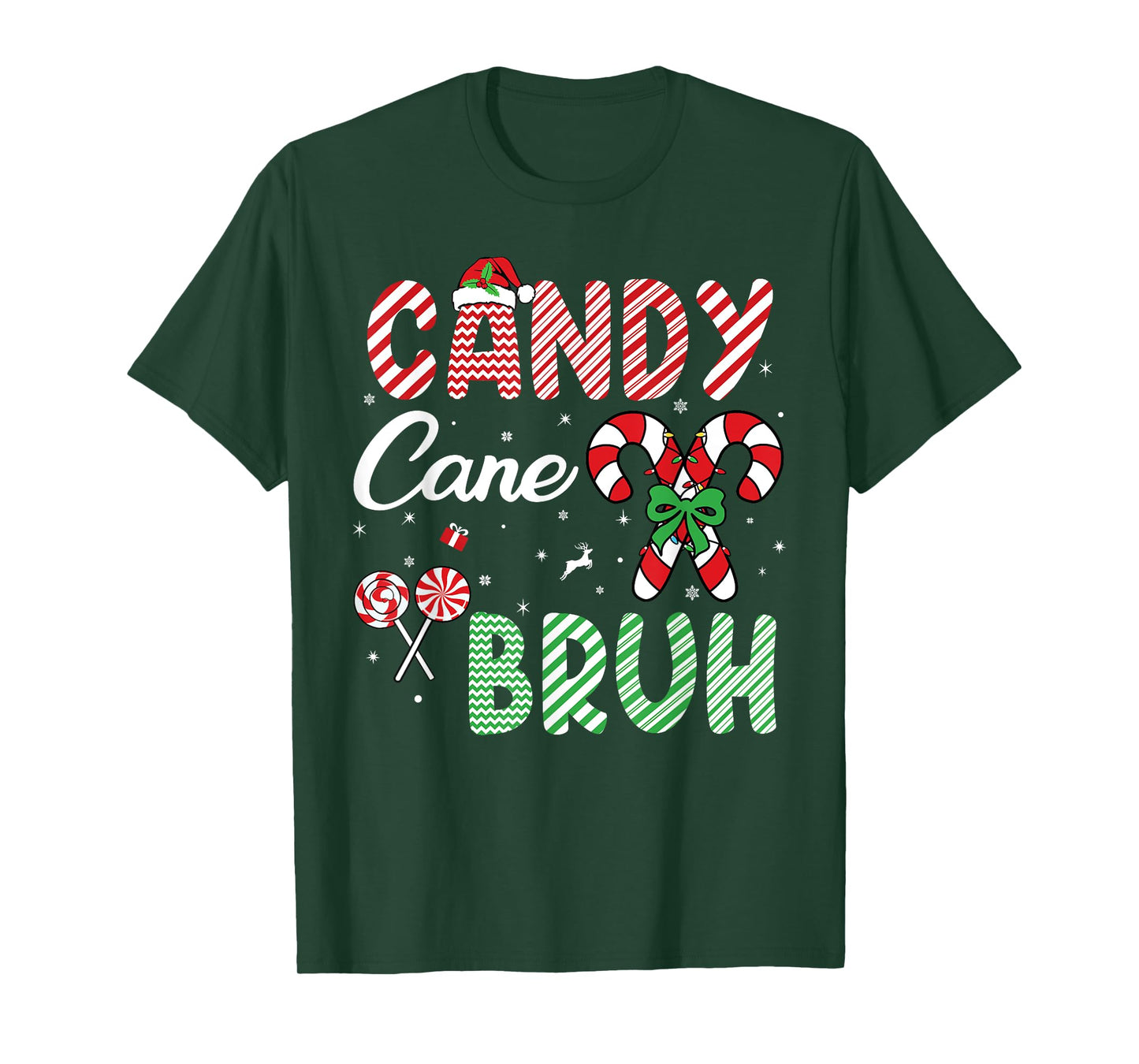 Candy Cane Bruh Funny Christmas Holiday Boys Toddlers kids T-Shirt