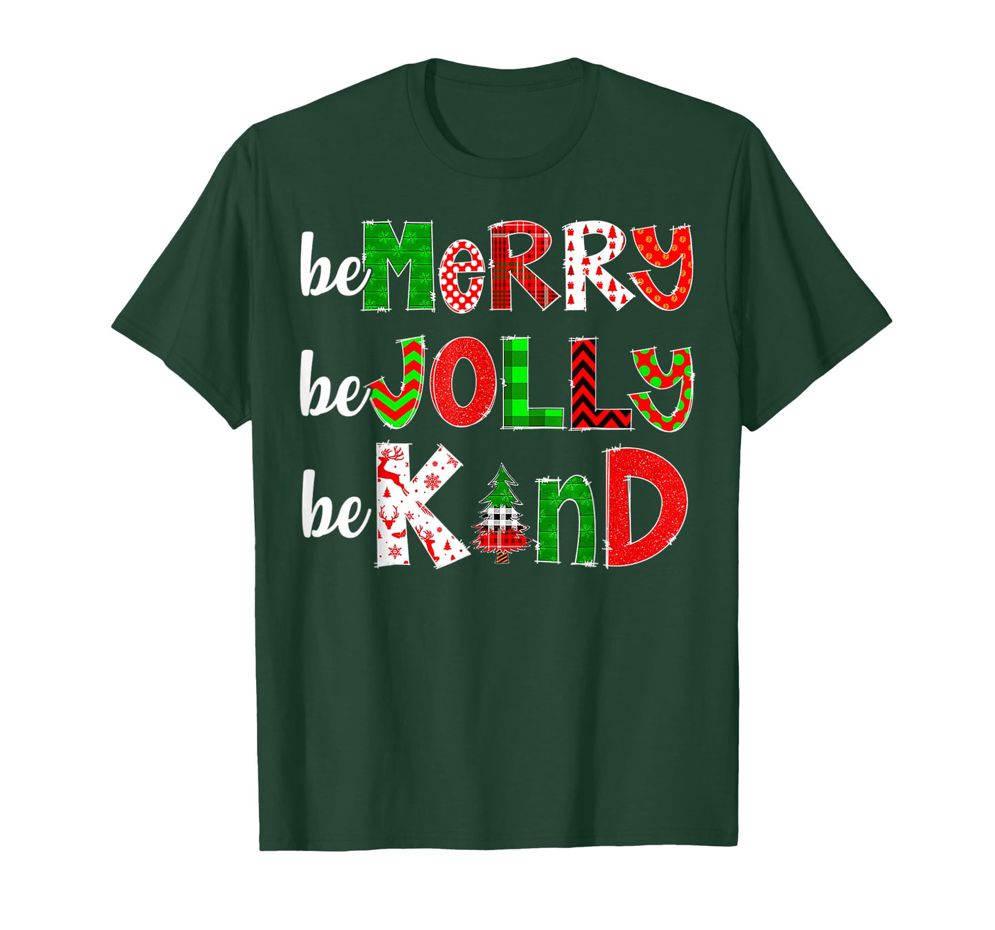 Be Merry Be Jolly Be Kind Merry Christmas Teacher Xmas Pjs T-Shirt