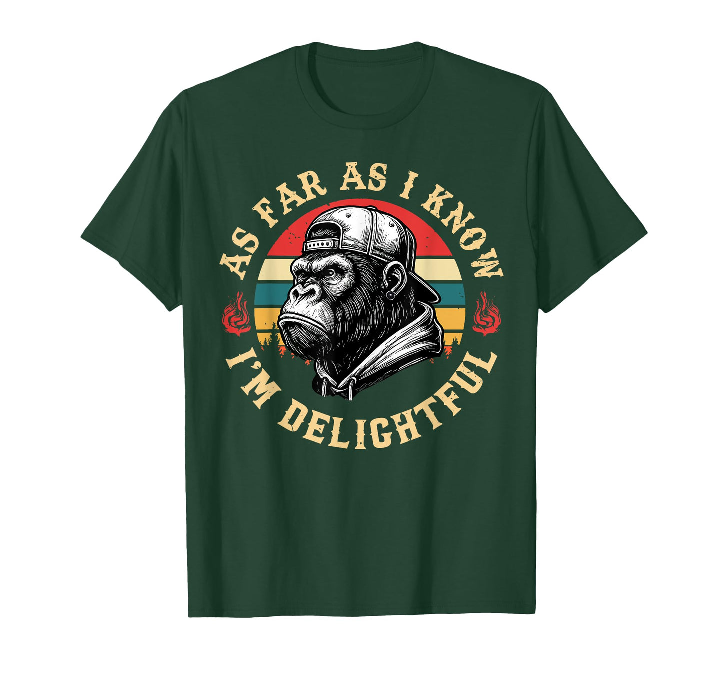 As Far As I Know I'm Delightful Funny Monkey Men Vintage T-Shirt