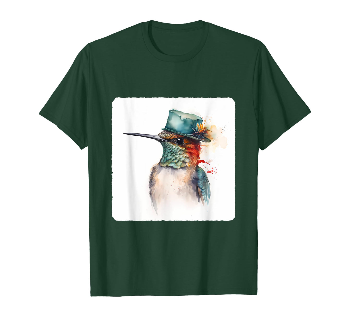 A Hummingbird Wearing A Hat. Hummingbird Donning A Hat, Bird T-Shirt