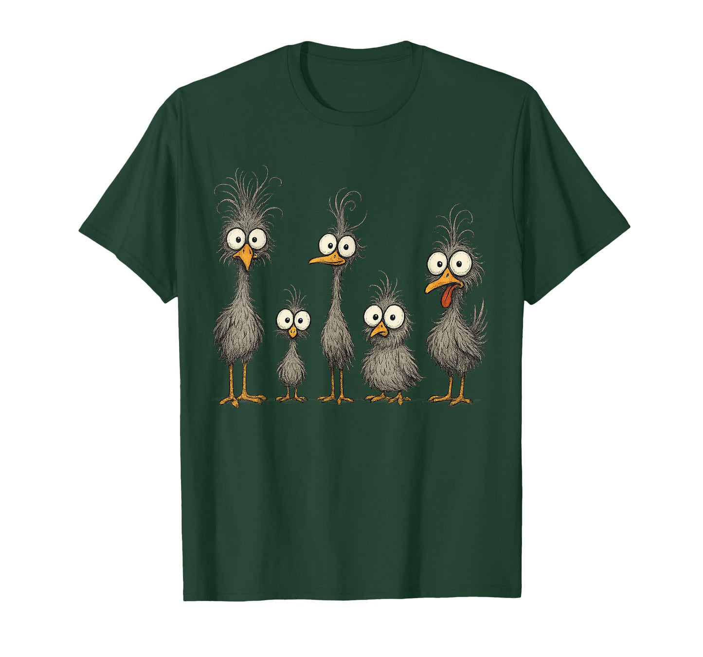 Funny Crazy Chicken Family Cartoon Cute Colorful Chicken Art T-Shirt
