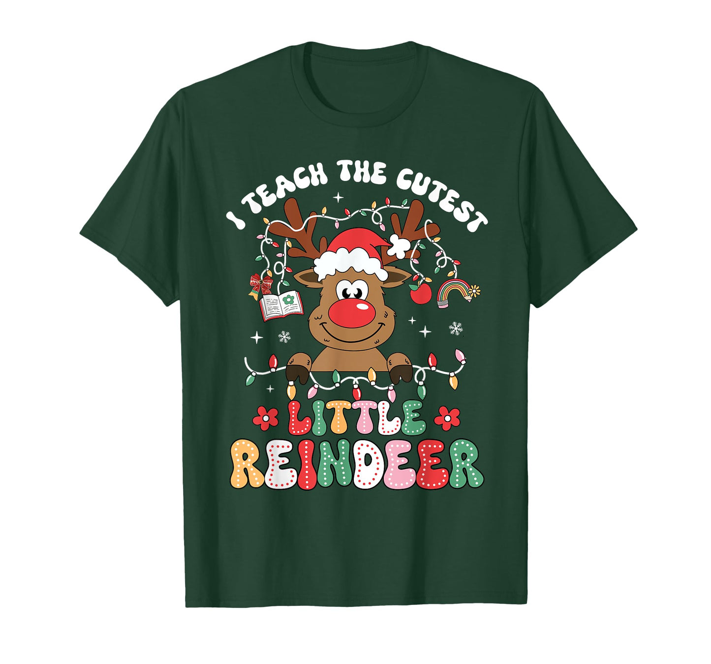 Christmas Teacher I Teach The Cutest Little Reindeer Kid Boy T-Shirt