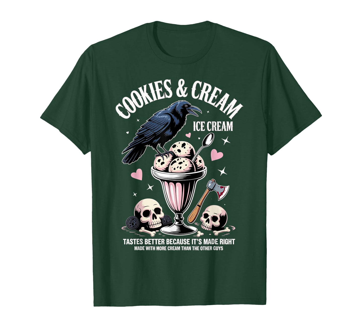 Cookie & Cream Ice Cream Butcher Blackbird Funny Quote T-Shirt