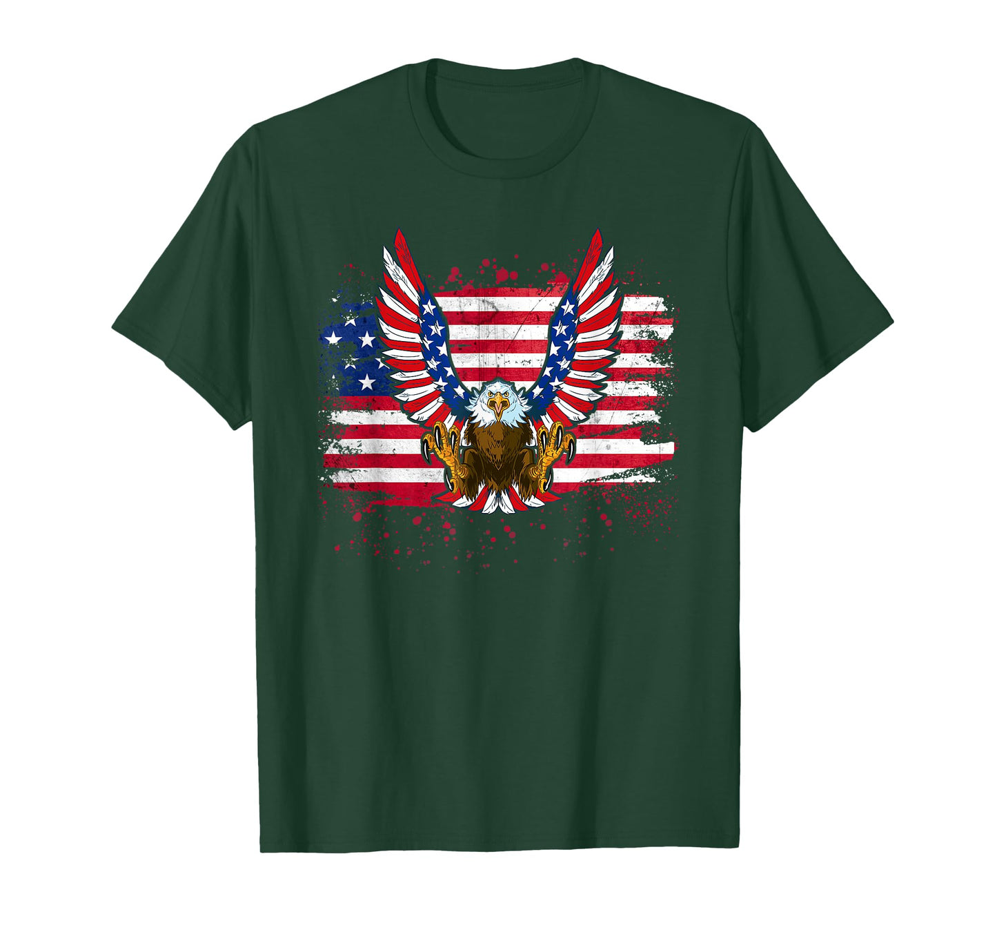 Patriotic Eagle 4th of July USA American Flag Men Women Kids T-Shirt