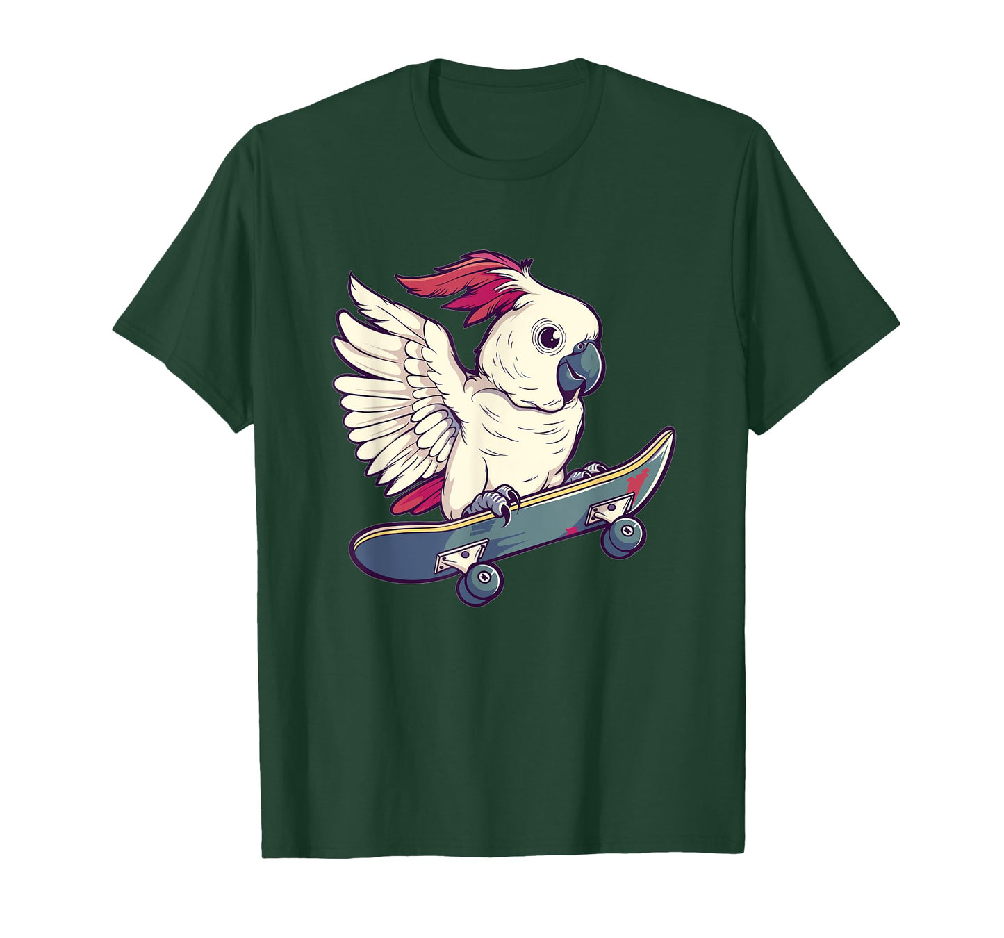 Cute Cockatoo With Skateboard I Kids Cockatoo T-Shirt
