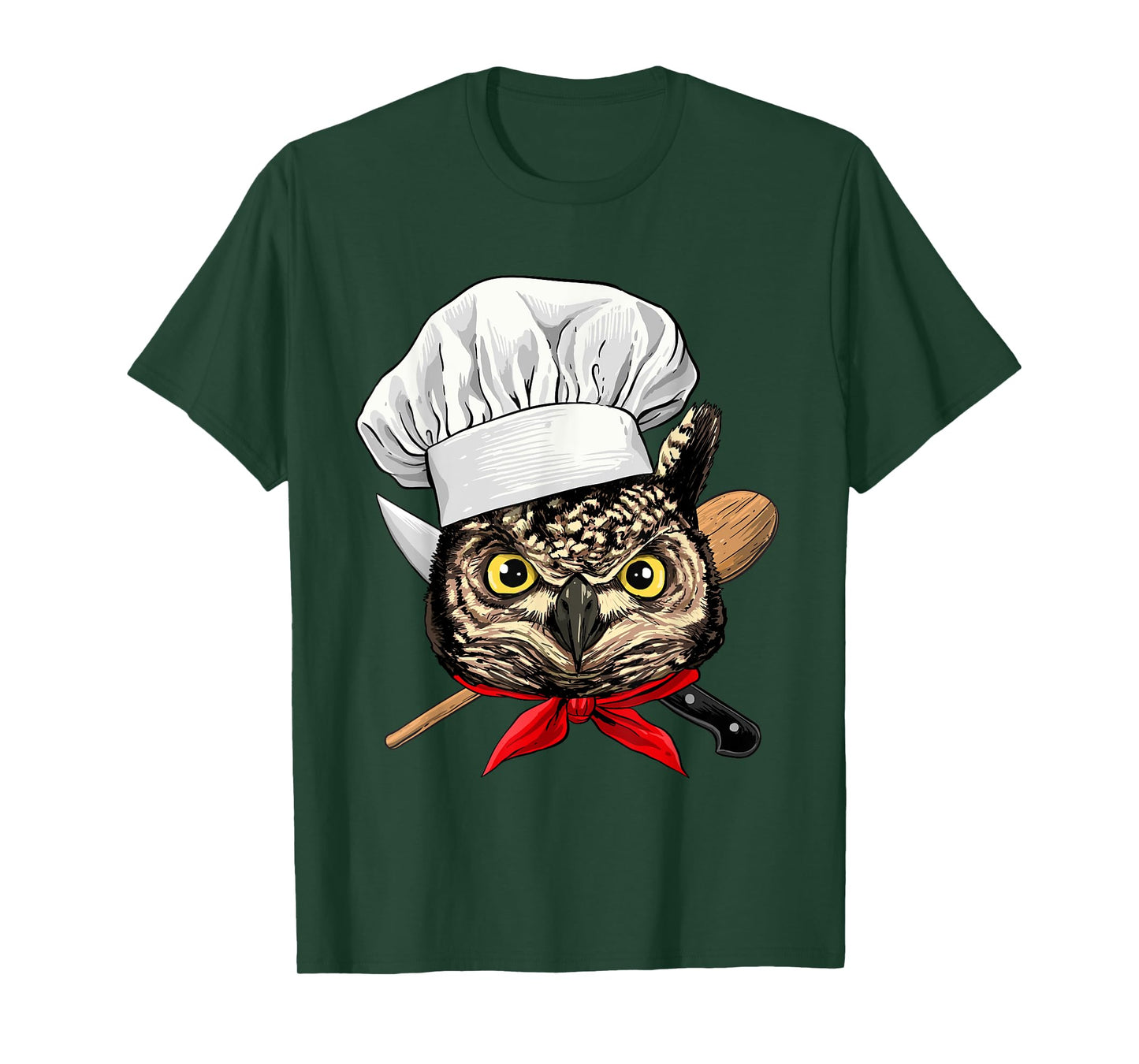 Owl Chef Wildlife Owl Bird, Cooking Lover T-Shirt