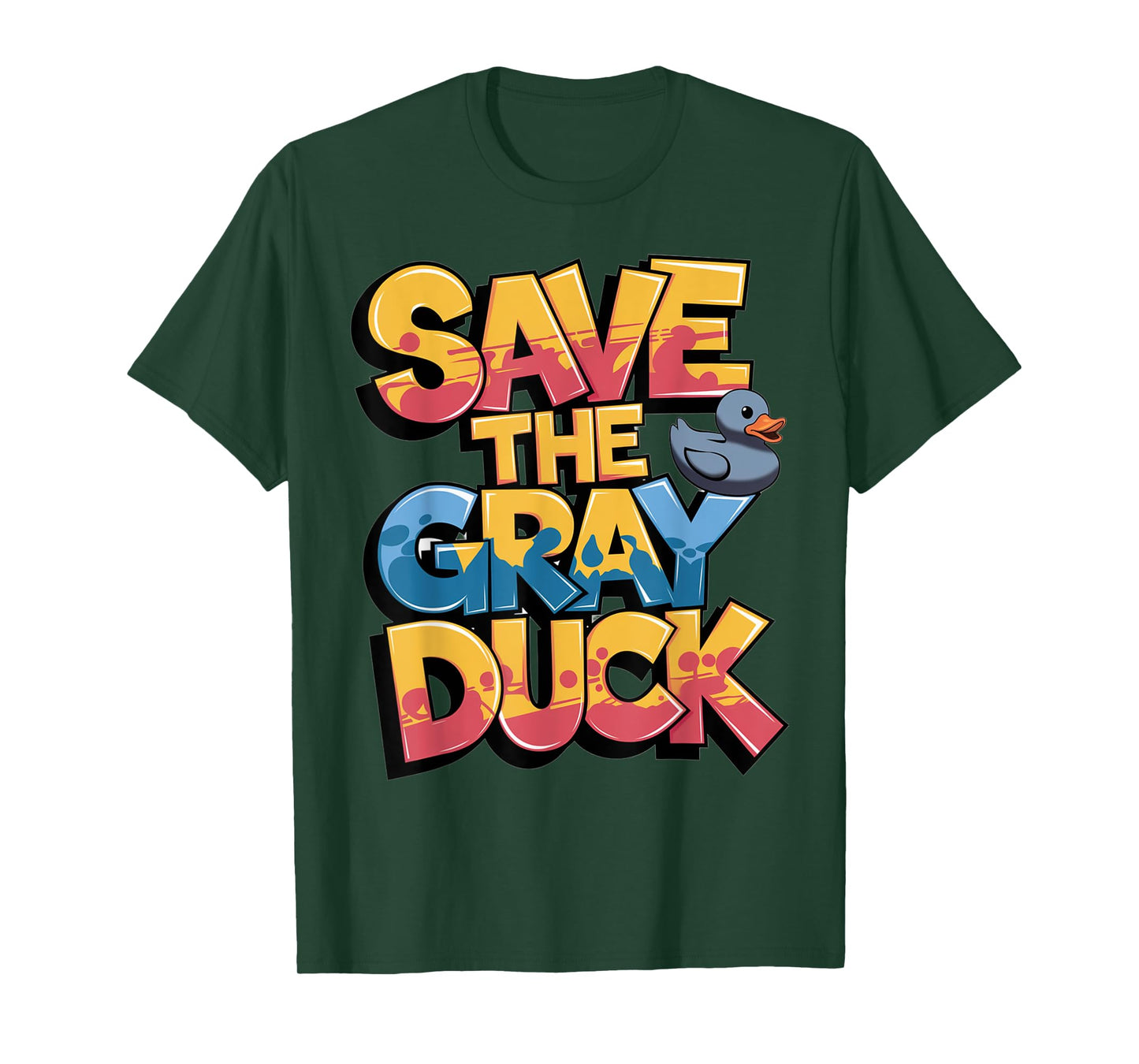 Save The Gray Duck Funny Duck Lover Retro T-Shirt