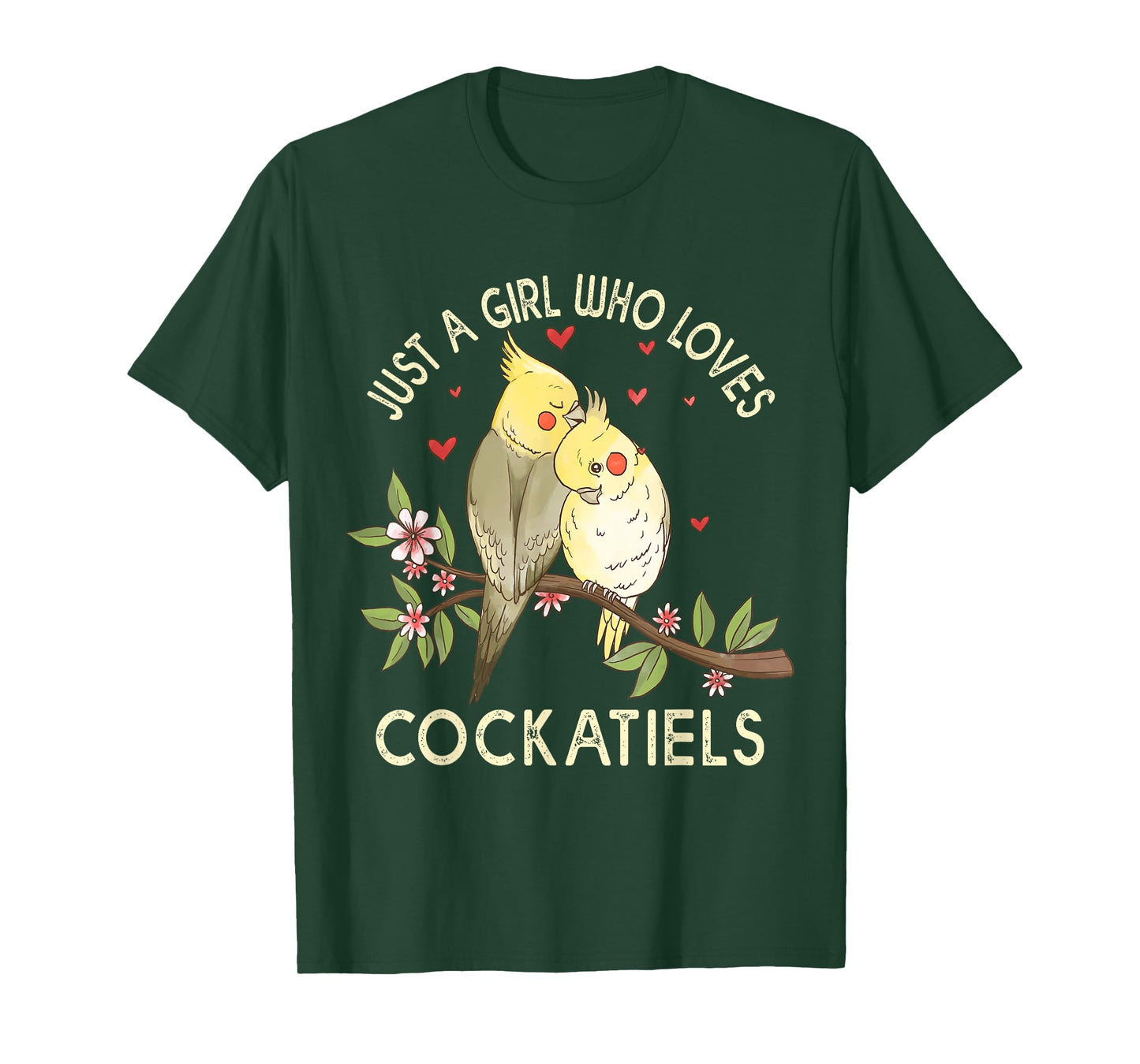 Cockatiels Love Birds Couple Valentines Day Cute Parrot Birb T-Shirt