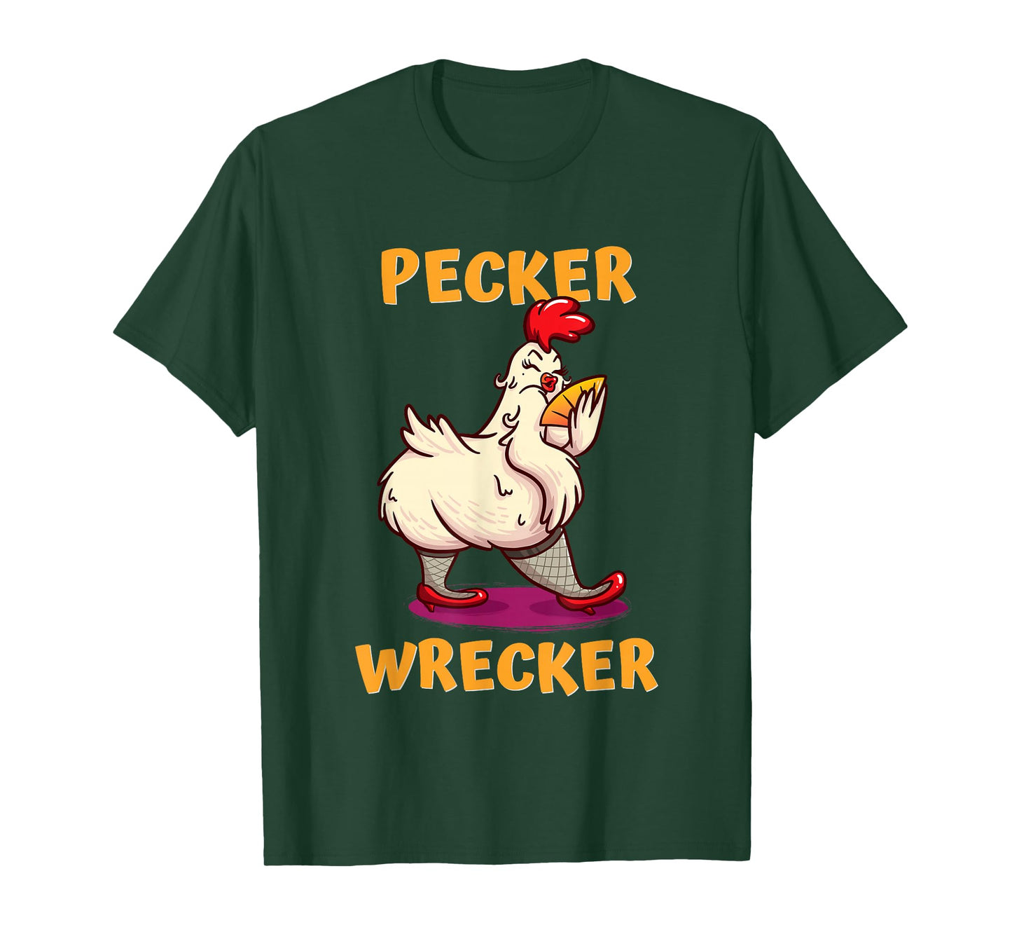 Funny Chicken shirt. PECKER WRECKER T-Shirt