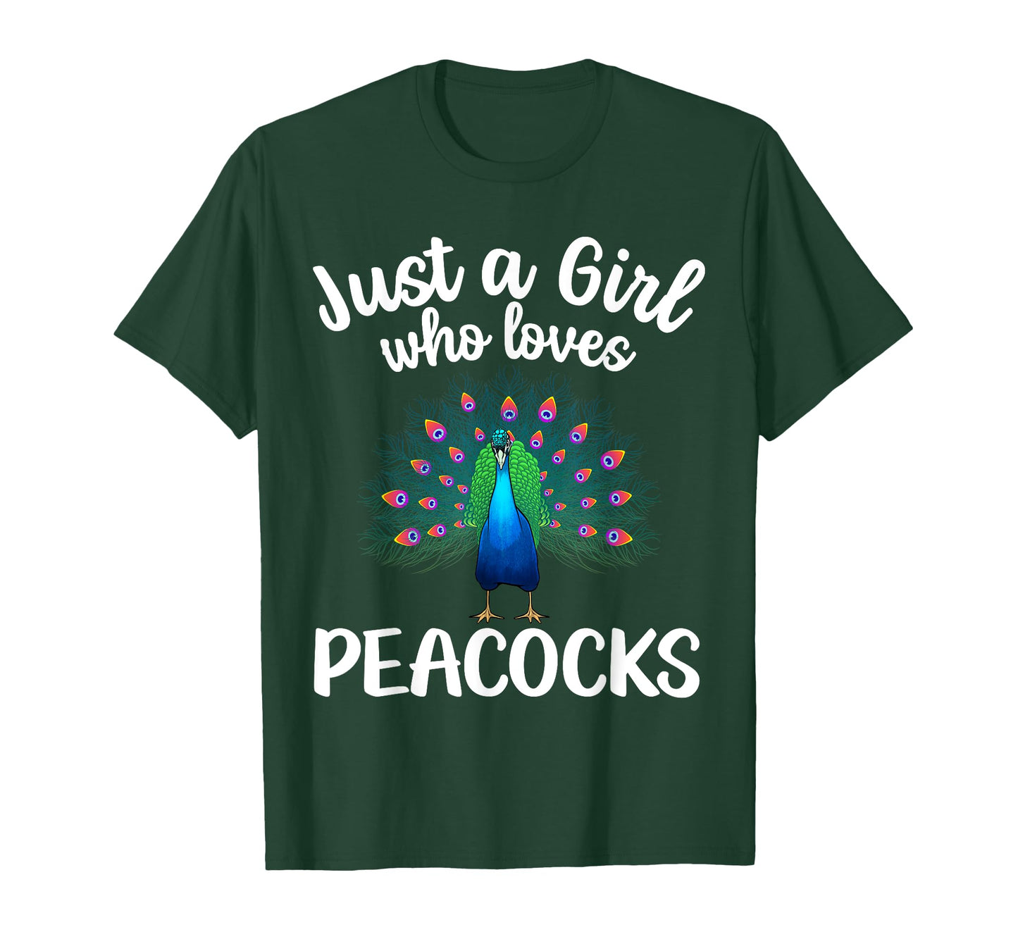 Funny Peacock Design For Women Girls Kids Bird Peacock Lover T-Shirt