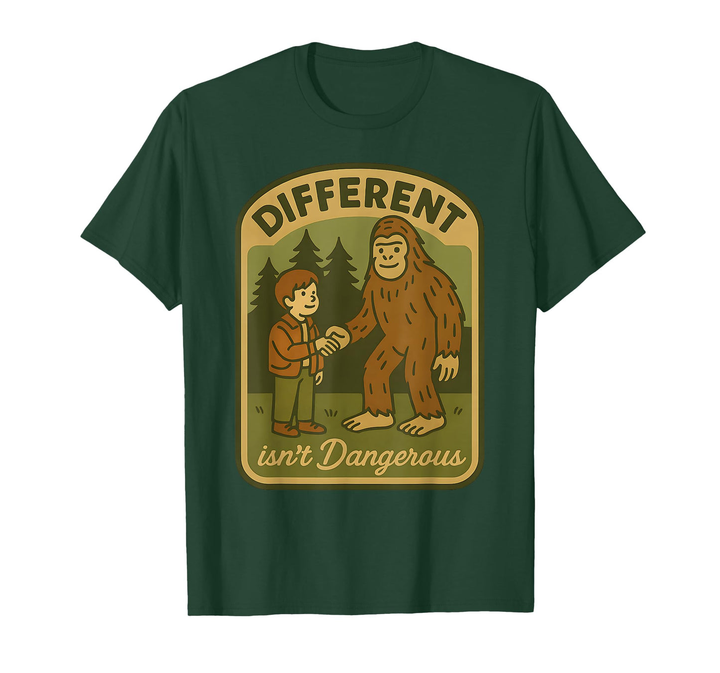 Vintage Bigfoot Kindness Inclusive Sasquatch Diversity Retro T-Shirt