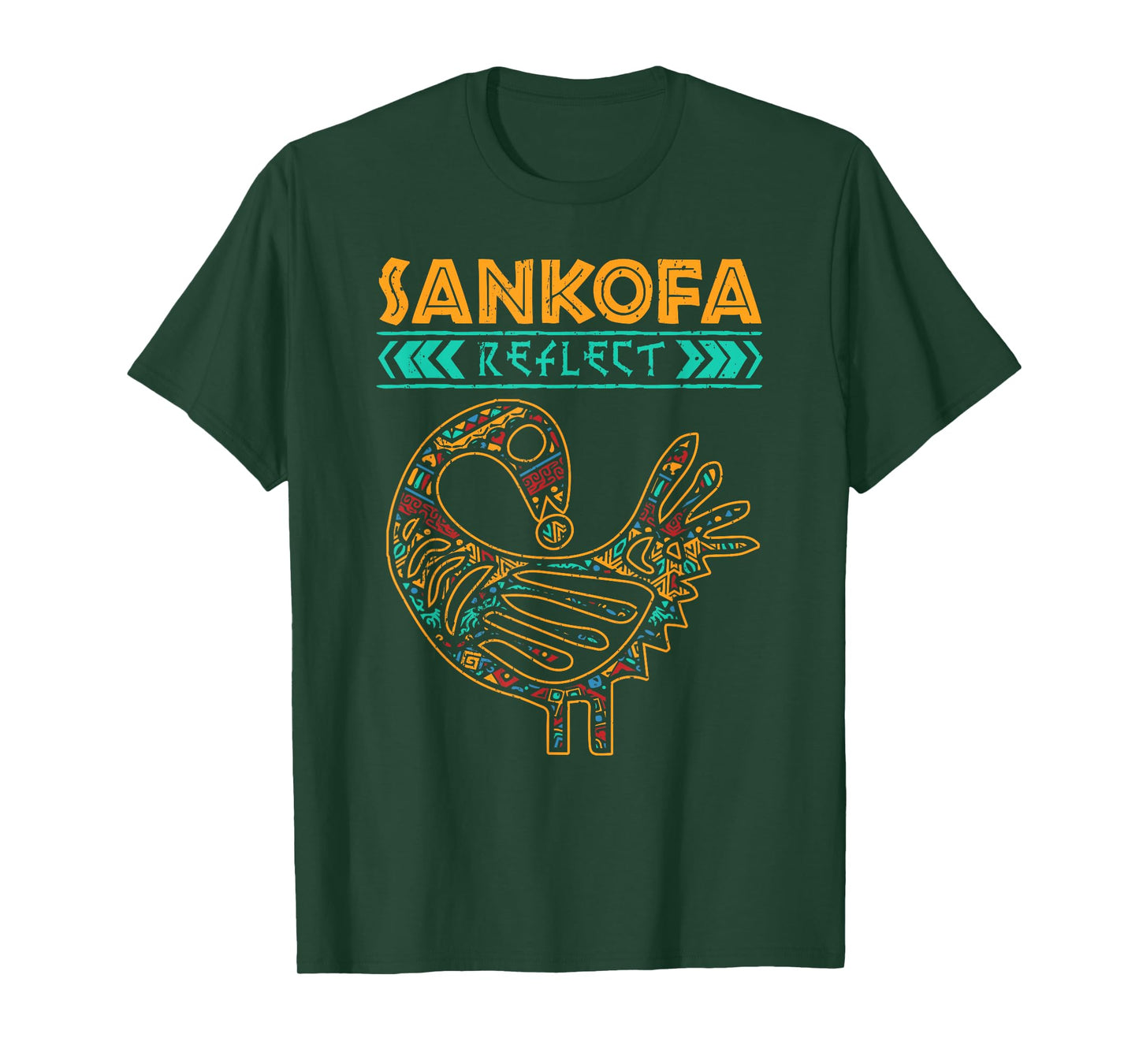 Black History Afrocentric Sankofa Tribal Design T-Shirt