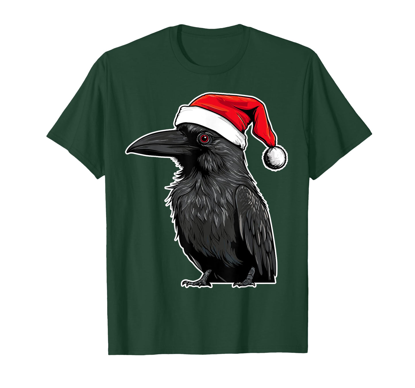 Crow Wearing Santa Hat Xmas Crow Birds Lover Christmas T-Shirt