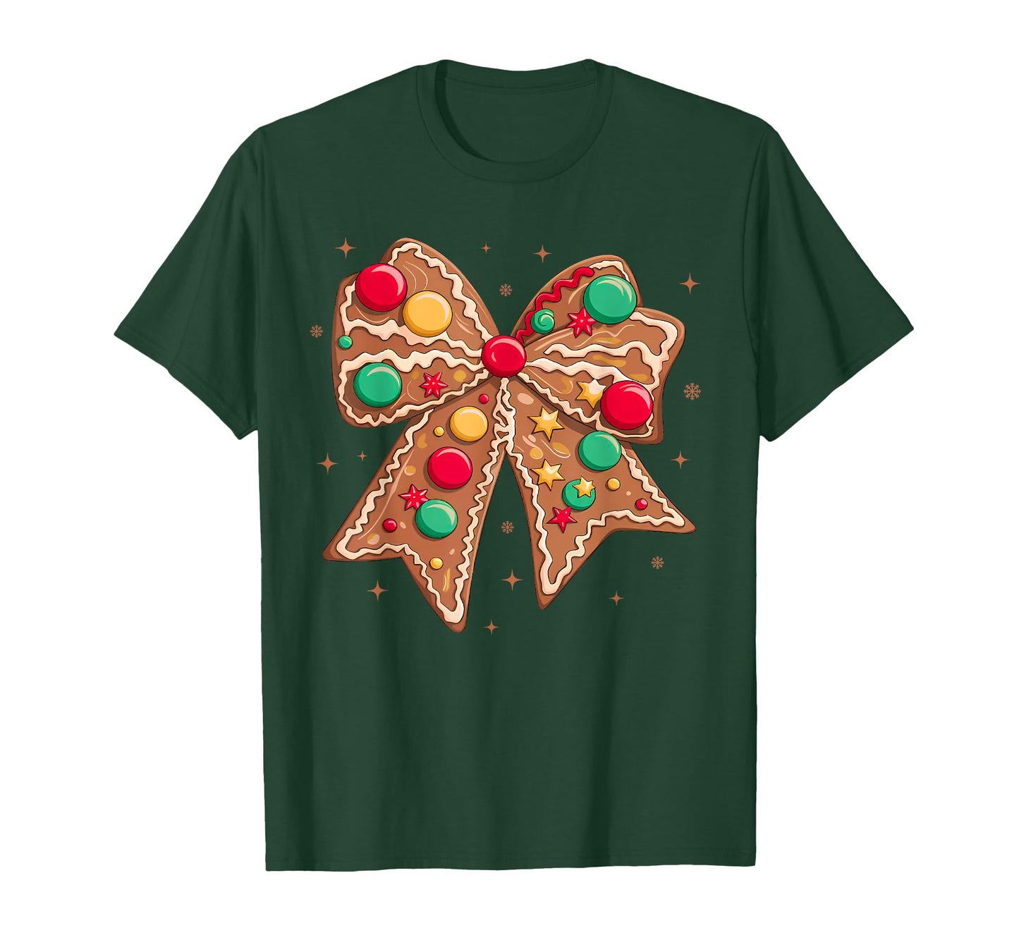 Christmas Gingerbread Coquette Bow Cookie Baking Women Girls T-Shirt