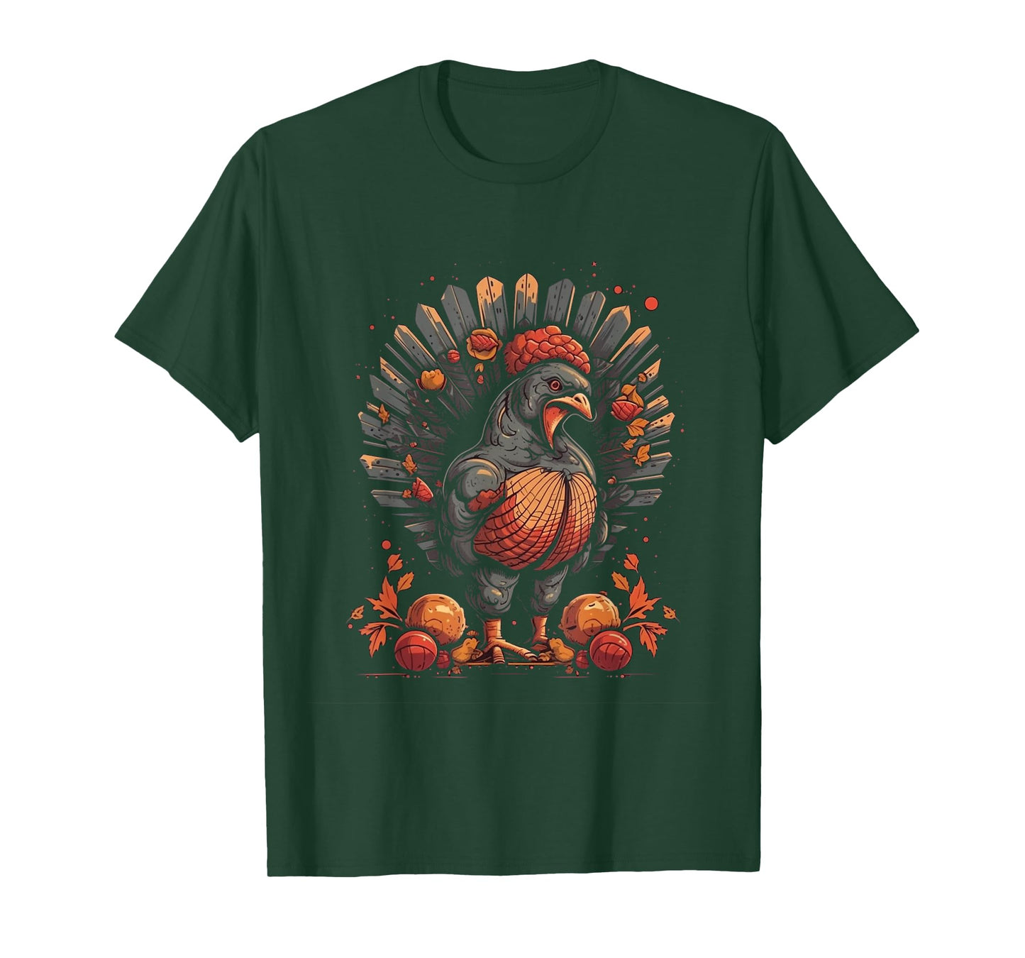 Turkey Fall Leaves Thanksgiving Day Animal Men Women Kids T-Shirt