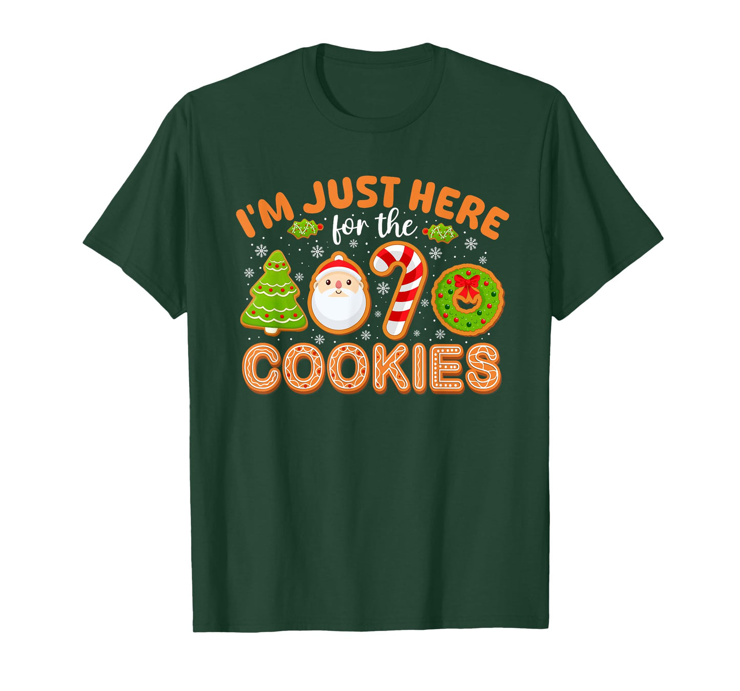 Funny Family Christmas Shirts For Men Women Kids I'm Just Here For The Cookies Christmas Funny Xmas Pajamas T-Shirt