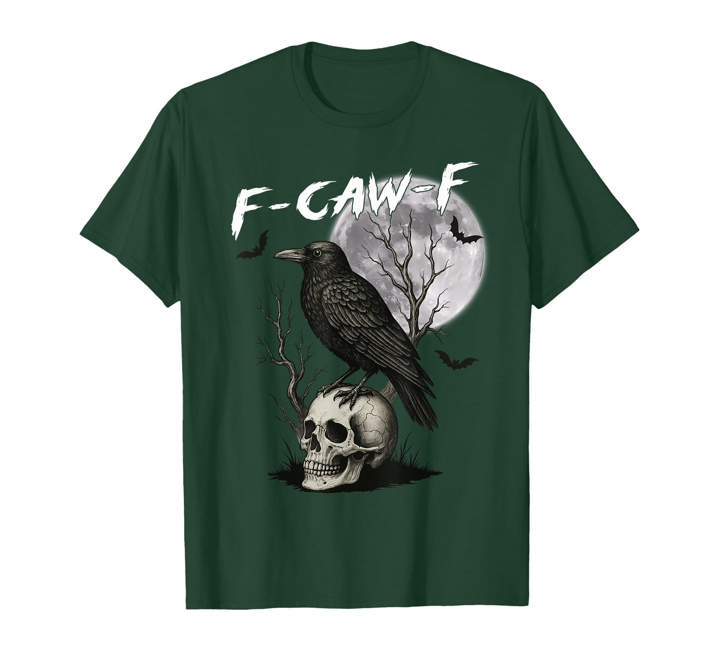F-Caw-F Black Crow Pun Funny Bird Cawing Gothic Halloween T-Shirt