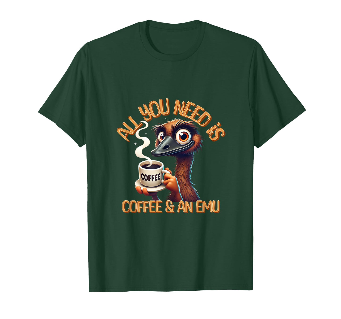 Funny Emu & Coffee Lover Zookeeper Animal Lovers T-Shirt