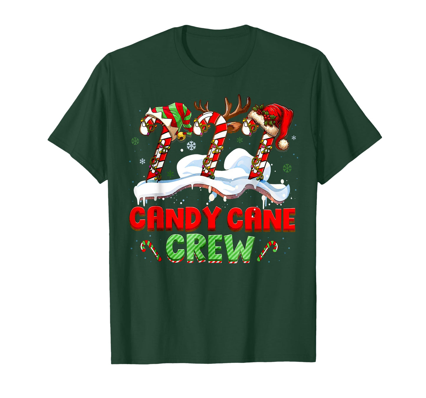 Candy Cane Crew Funny Christmas Candy Lover Xmas Womens Kids T-Shirt