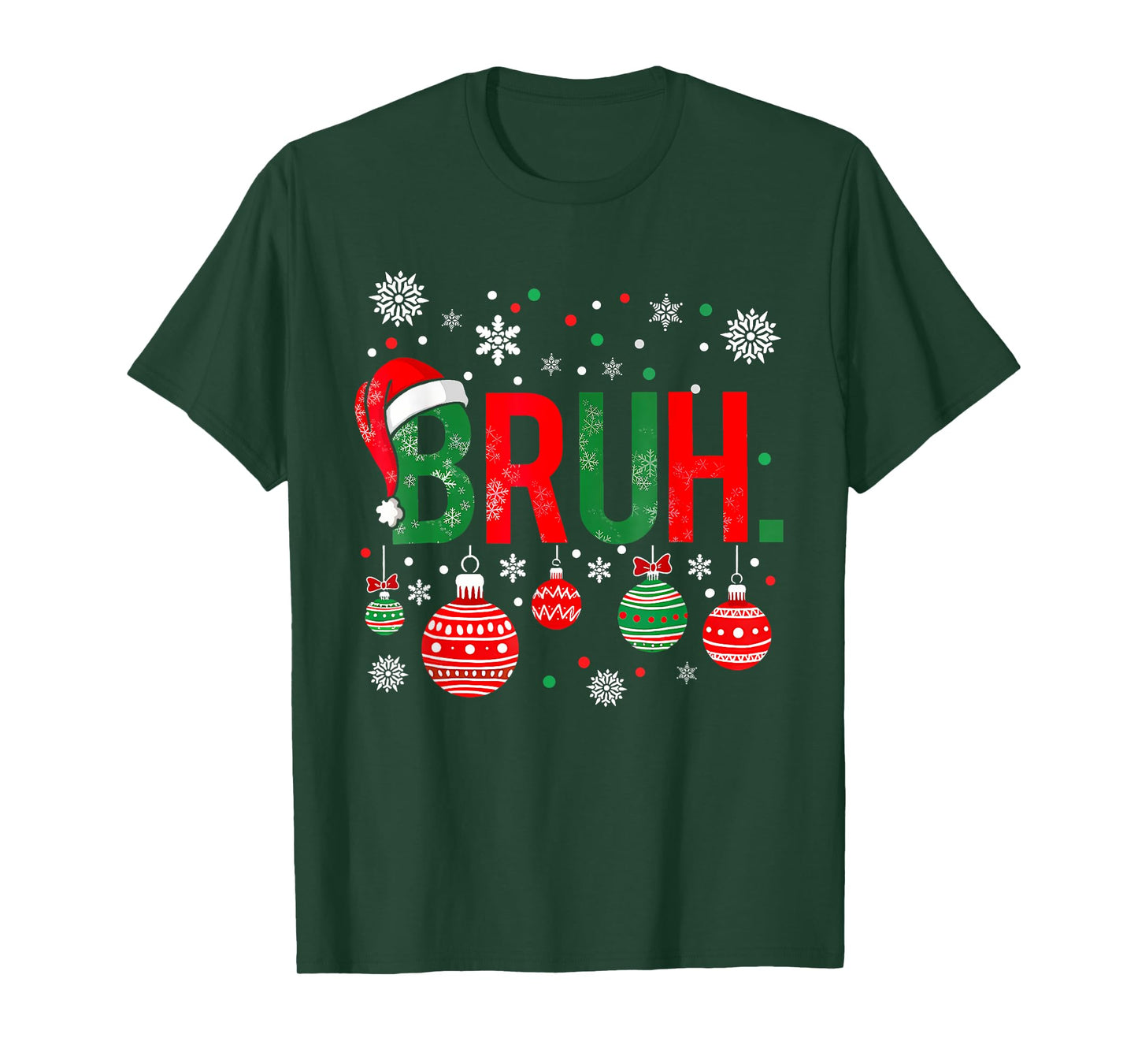 Merry Christmas Bruh Meme Funny Saying Bro Greeting Boys Men T-Shirt