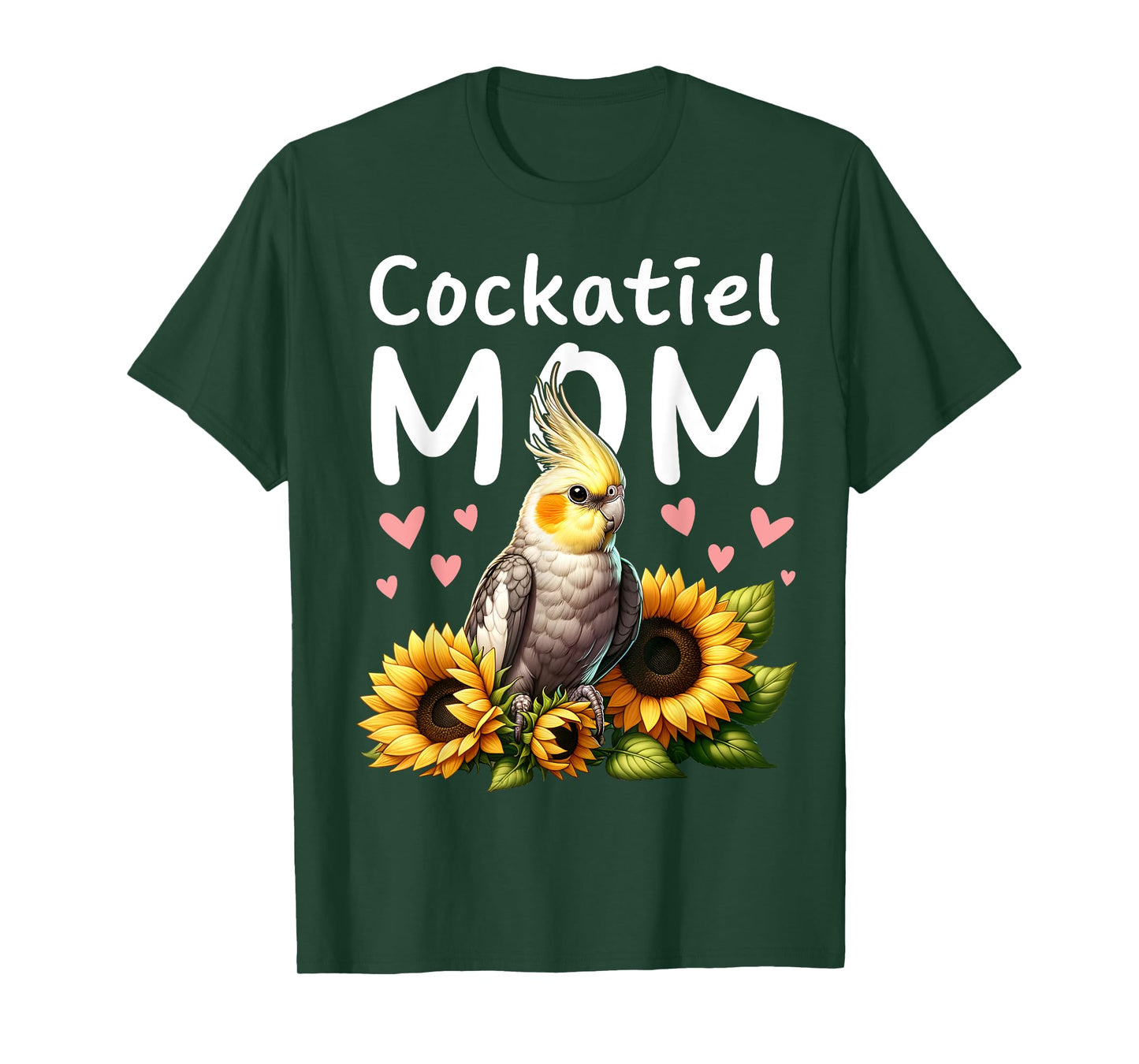 Cockatiel Mom Sunflowers Cockatiel Parrot Bird Lover Women T-Shirt