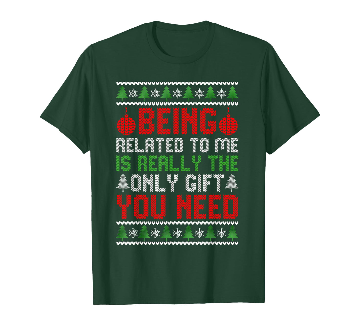 Christmas Being Related To Me Funny Family Pajamas Xmas T-Shirt