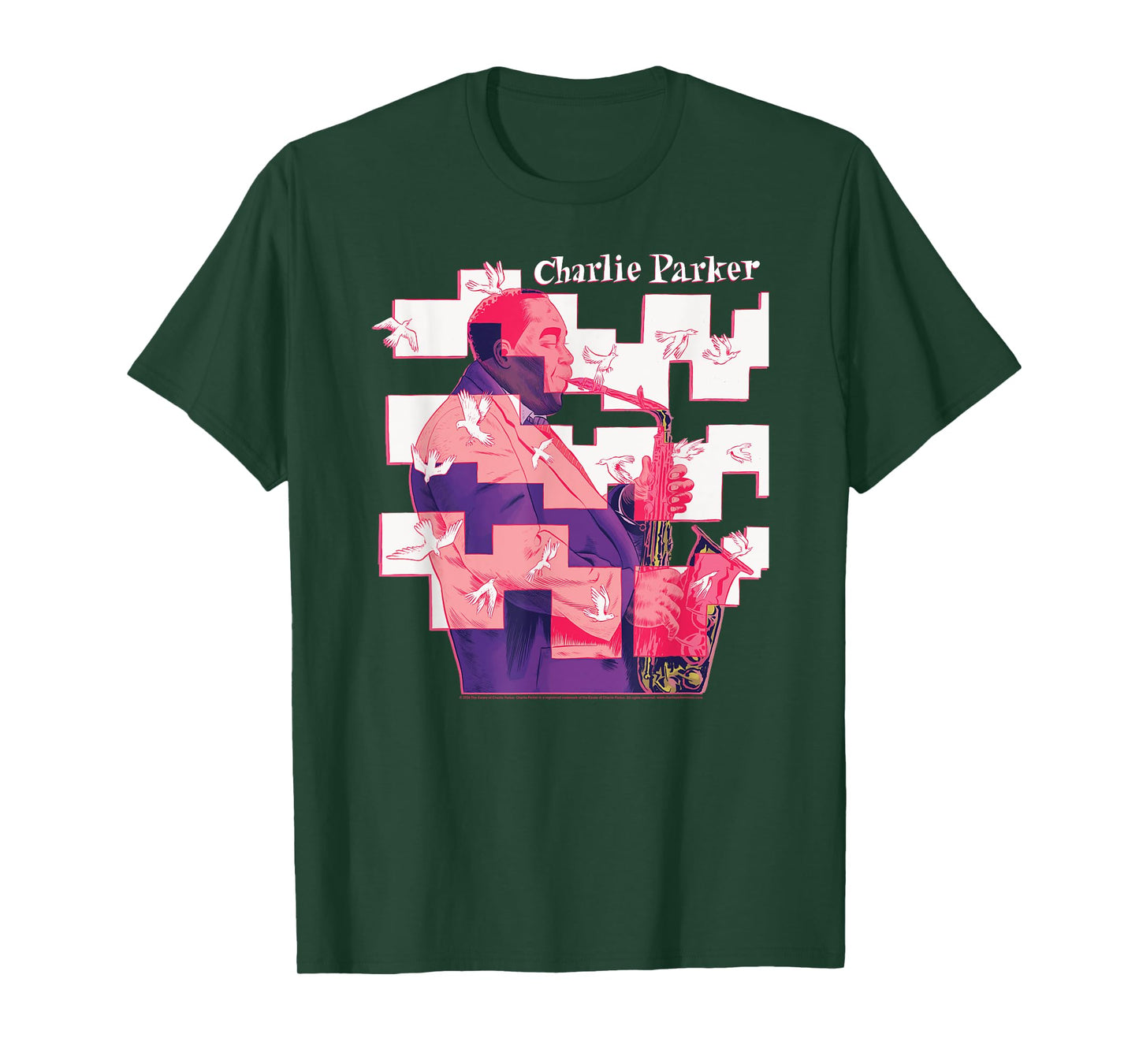 Charlie Parker Chasin The Bird Abstract Jazz Music T-Shirt